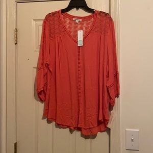 John Paul Richard Raelinn Crochet Detail Top.